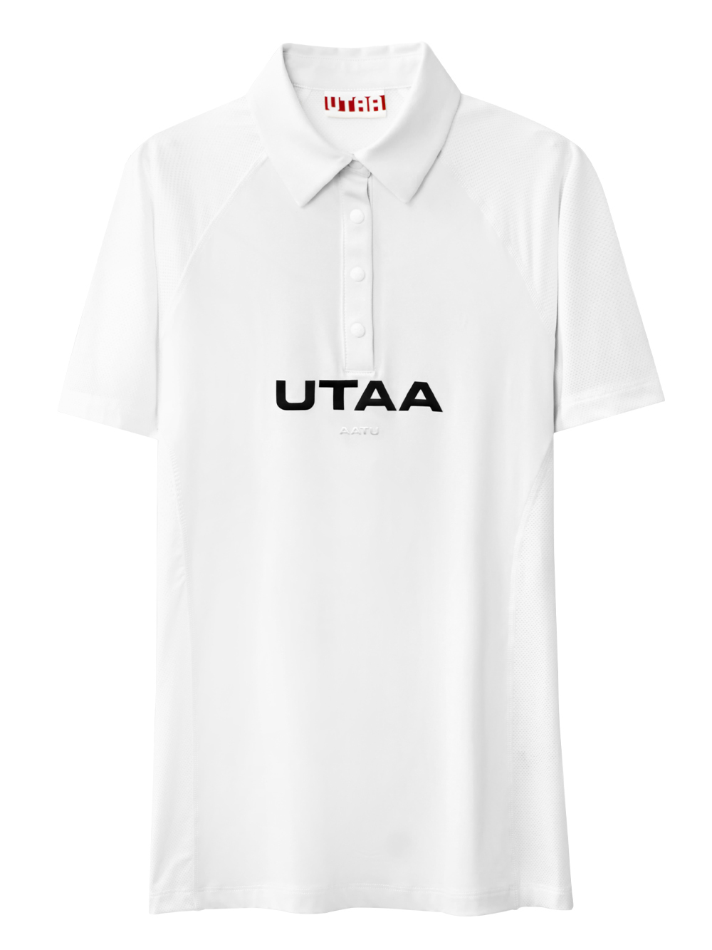 UB3TSM460WH UTAA Reflected Logo Mesh Raglan Polo T-Shirts: White